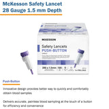 McKesson Push Button Safety Lancet, 28 Gauge