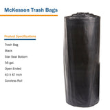 McKesson Super Heavy Duty Trash Bag, Black, 56 gal.