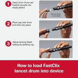 Accu-Chek FastClix Lancet, 11 Depth Settings, 30 Gauge, Preloaded Safety Drum, Track System Accu-Chek® Roche Diabetes Care
