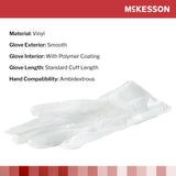 McKesson Confiderm® Vinyl Exam Glove, Medium, Clear