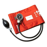McKesson Deluxe Aneroid Sphygmomanometer, Pocket Size Handheld, Large Adult Cuff, Orange, Dual-Tube
