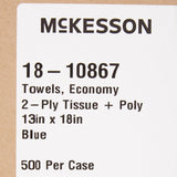 McKesson Deluxe Nonsterile Blue Procedure Towel, 13 x 18 Inch