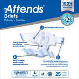 Attends® Extra Heavy Absorbency Briefs, Large Attends® Care Advanced Attends Healthcare Products