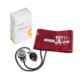 McKesson Lumeon Aneroid Sphygmomanometer with Cuff, 2-Tube, Pocket-Size, Handheld, Adult Large Cuff, Burgundy