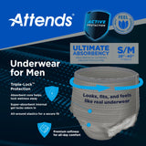 Attends® Discreet Men's Underwear, Level 5, Small / Medium