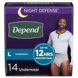 Depend® Night Defense® Absorbent Underwear for Men, Large Depend® Night Defense® Kimberly Clark