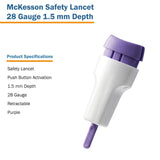McKesson Push Button Safety Lancet, 28 Gauge