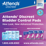 Attends® Discreet Women's Maximum Long Bladder Control Pad, 14½-Inch Length