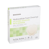 McKesson Silicone Adhesive with Border Silicone Foam Dressing, 7 x 7 Inch Sacral