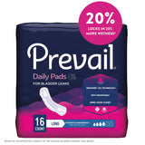 Prevail® Daily Pads Moderate Bladder Control Pad, 11-Inch Length Prevail® Daily Pads First Quality