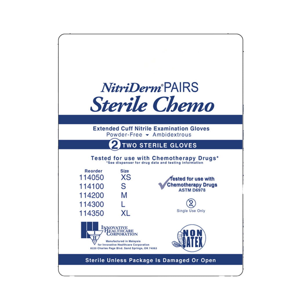 NitriDerm® EC Nitrile Extended Cuff Length Exam Glove, Small, Blue NitriDerm® EC Innovative Healthcare Corp