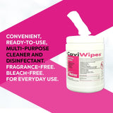Metrex CaviWipes Surface Disinfectant Alcohol-Based Wipes, Non-Sterile, Disposable, Alcohol Scent, Canister, 6 X 6.75 Inch