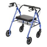 McKesson Bariatric Blue Folding Steel Four-Wheel Rollator McKesson McKesson Brand