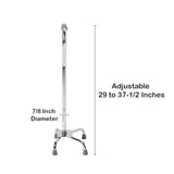 McKesson Steel Chrome Offset Quad Cane, 29 – 37½ Inch