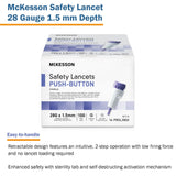 McKesson Push Button Safety Lancet, 28 Gauge