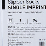 McKesson Paw Prints Slipper Socks, Aqua, one size