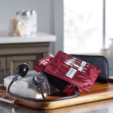 McKesson Lumeon Aneroid Sphygmomanometer with Cuff, 2-Tube, Pocket-Size, Handheld, Adult Large Cuff, Burgundy