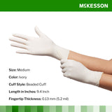 McKesson Confiderm® Latex Exam Glove, Medium, Ivory