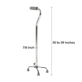 McKesson Offset Quad Cane, Chrome