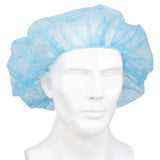 McKesson Disposable Bouffant Surgical Caps, Blue, Elastic Closure, 21"