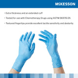 McKesson Confiderm® 6.5CX Extended Cuff Nitrile Extended Cuff Length Exam Glove, Small, Blue