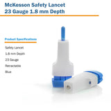 McKesson Push Button Safety Lancet, 23G x 1.8mm