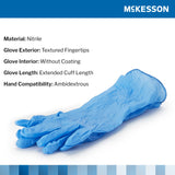 McKesson Confiderm® 6.5CX Extended Cuff Nitrile Extended Cuff Length Exam Glove, Small, Blue