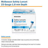 McKesson Push Button Safety Lancet, 23G x 1.8mm