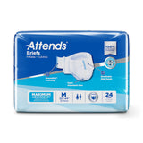 Attends Briefs, Adult, Medium, Heavy Absorbency, Disposable, White