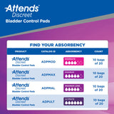 Attends® Discreet Women's Maximum Long Bladder Control Pad, 14½-Inch Length