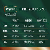 Depend® Silhouette® Maximum Absorbency Underwear, Large Depend® Silhouette® Kimberly Clark
