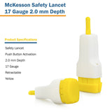 McKesson Push Button Safety Lancet, 17G x 2.0mm