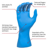 SafeGrip® Latex Extended Cuff Length Exam Glove, Large, Blue SafeGrip® Microflex Medical