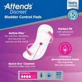 Attends® Discreet Women's Moderate Bladder Control Pad, 10½-Inch Length