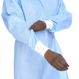 Halyard Basics Non-Reinforced Surgical Gown with Towel, Large, Blue