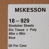 McKesson Blue Flat Stretcher Sheet, 40 x 90 Inch