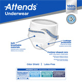 Attends® Care Adult Moderate Absorbent Underwear, Medium, White