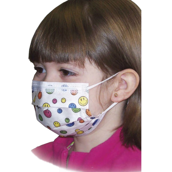 Precept® Medical Products Pediatric Procedure Mask, Happy Face Print ...