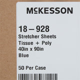 McKesson Blue Flat Stretcher Sheet, 40 x 90 Inch