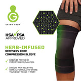 Green Drop™ Infused Compression Sleeve Knee Support, Large/Extra Large Green Drop™ Green Drop Compression LLC