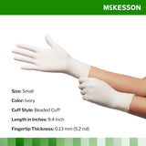 McKesson Confiderm® Latex Exam Glove, Small, Ivory