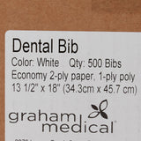 Graham Medical White Dental Bib, 13½ x 18 Inch