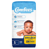 Attends Comfees Premium Diapers, Unisex, Tab Closure, Size 1