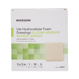 McKesson Lite Silicone Gel Adhesive without Border Thin Silicone Foam Dressing, 3 x 3 Inch
