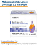 McKesson Pressure Activated Safety Lancets, 30 Gauge, Purple