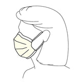 Halyard Procedure Mask, Pleated, one size, Yellow, nonsterile Halyard O&M Halyard Inc