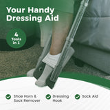 Reach Right Compression Sock Aid Device, Long Shoe Horn, Dressing Hook
