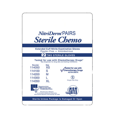 NitriDerm® EC Nitrile Extended Cuff Length Exam Glove, Small, Blue NitriDerm® EC Innovative Healthcare Corp