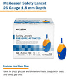 McKesson Pressure Activated Safety Lancets, 26 Gauge, Blue