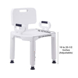 McKesson Removable Arm Rail Plastic Removable Back Bath Bench, 20½ Inch Width